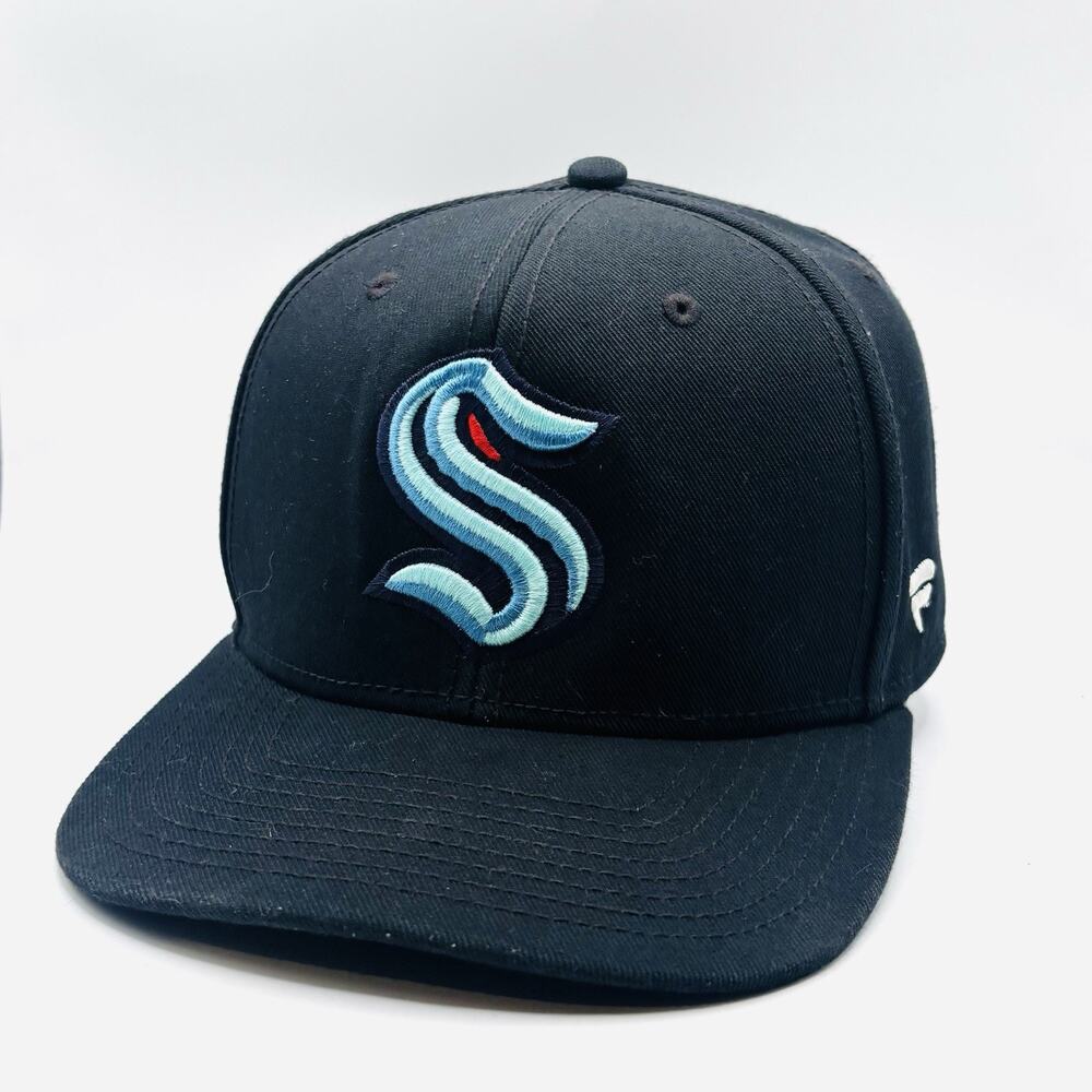 Seattle Kraken Snapback Hat NHL Black Fanatics Adult Hockey